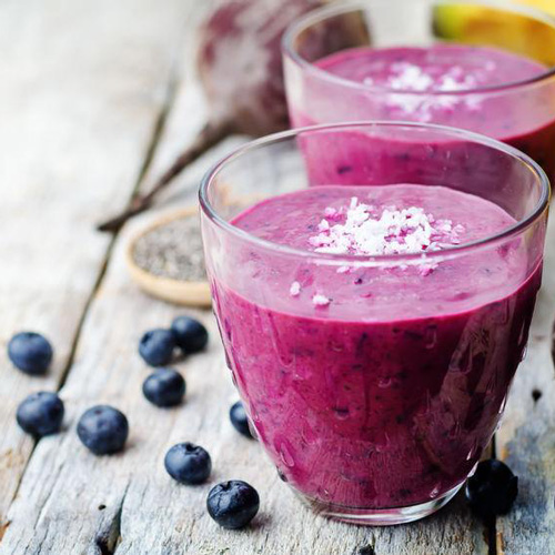 Wild Blue Berry powder in smoothie